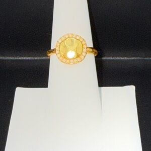 Spartina 449 Gold Ring Size 7 with Crystal Halo